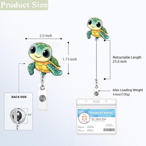 Sea Turtle Badge Reel | Funny Retractable ID Holder for Nurses & Healthcare Workers - Perfect Gift