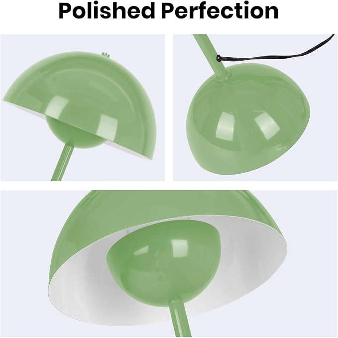 Coucrek Floor Lamp for Living Room, 66'' Tall Industrial Standing Lamp with Unique Reflecting Shade, Mid Century Modern Ambient Light for Bedroom Office Corner, Pastel Green
