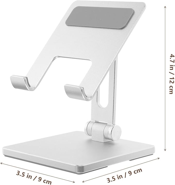 SEWACC Adjustable Aluminum Alloy Tablet Stand for Desk Folding Multi-Angle Tablet Holder Compatible with Ipad and Other Portable Metal Organizer for Home and Office Use