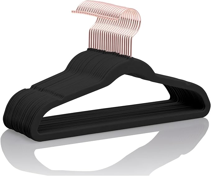 MIZGI Kids Velvet Hangers,Non-Slip Big Kids Hangers,14 Inch Hangers for Youth,Teen Clothes,Pack of 50
