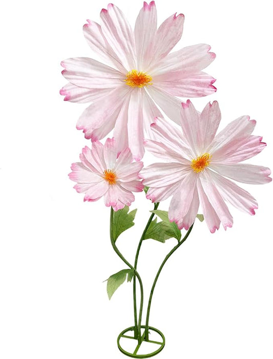 Giant Pink Daisy Artificial Flowers Decorations, Large Paper Flower Bouquets Decor-No Wilting, 3Pcs Hugefake Daisies Spring Decoration Wedding Mother's Day Flower Wall Arrangements Home Decor Props