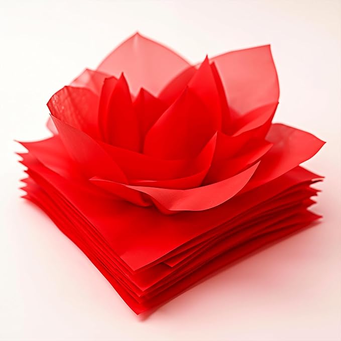 SANZIX 150 Sheets Red Tissue Paper for Gift Bags Bulk 14 x 20 Inch - Red Christmas Wrapping Paper for Romantic Wrap, Christmas Gifts, Valentine’s Day, Bouquet, Party, Holiday & Xmas Decorations