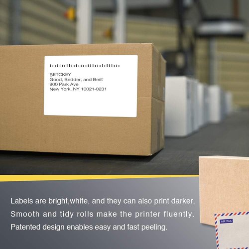 BETCKEY Shipping Labels - Premium Adhesive 4" x 6" | Compatible with Zebra & Rollo Printers (3000 Labels)
