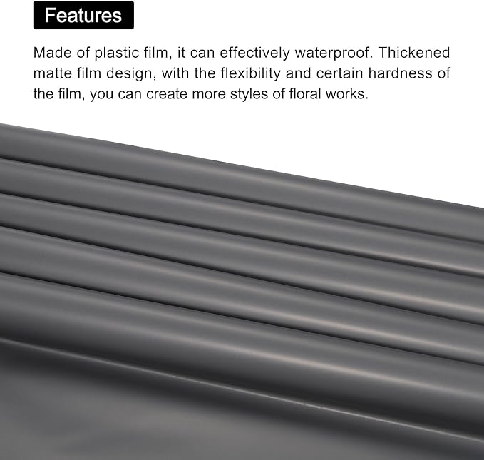 MECCANIXITY 20 Pcs Double Sided Color Flower Wrapping Paper Grey Blue+Grey 22.8"x22.8" Waterproof for Florist Bouquet Supplies, DIY Crafts, Gift Box Packaging