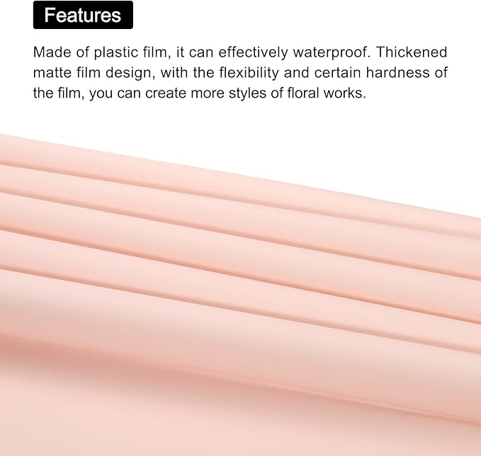 MECCANIXITY 20 Pcs Double Sided Color Flower Wrapping Paper Milk White+Pink 22.8"x22.8" Waterproof for Florist Bouquet Supplies, DIY Crafts, Gift Box Packaging