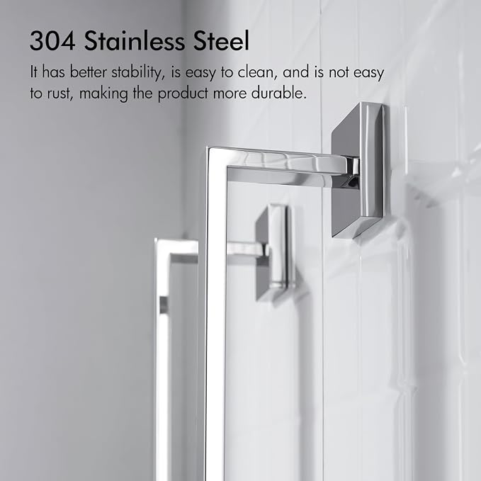 BANOLUX Towel Rack, 12-Inch Single Towel Bars for Bathroom, Towel Racks for Bathroom Wall Mounted SUS304 Stainless Steel Hand Towel Holder Heavy Duty, Chrome Towel Bar 2 Pack, A7-TB-PC-12IN-2PACK
