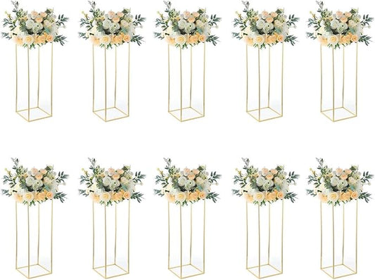 Gold Wedding Flower Stand,Metal Flower Vase,Wedding Centerpieces for Tables Home Birthday Party Event Decoration(10pcs 31.5inch)