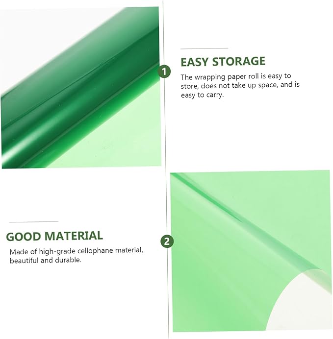 SHERCHPRY Colored Cellophane Roll Mil Thick Flower Wrapping Paper for Bouquets DIY Floral Crafts and Basket Packaging Supplies