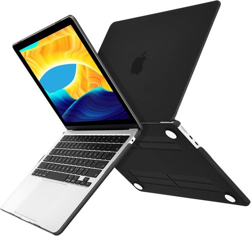EooCoo MacBook Air 15-Inch Case - Premium Matte Finish with Color-Changing Effect | Slim Protective Cover - Black