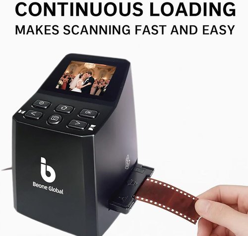 BEONEGLOBAL ClearScan MINI Film Scanner - 16MP Slide & Film Digitizer with 2.31" LCD Screen | Converts 35mm/135/126 Film to Digital Photos