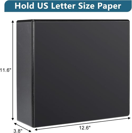 CIXILDTS 3" Slant-D Ring Binder - Standard 3-Inch, Fits Letter Size Paper, 2-Pack, Black