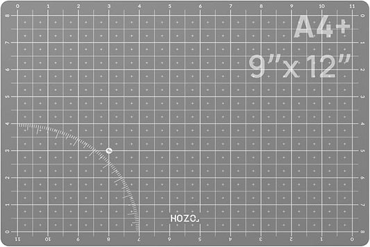 HOZO NanoTech Cutting Mat for Ultrasonic Cutter, 9" x 12" Self-Healing Cutting Mat, Glue-Free Eco Design, Heat-Resistant, Metric & Imperial Scales, Durable for Craft, DIY, 3D Printing & Model Making