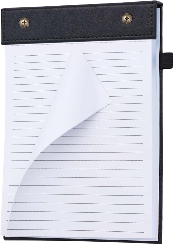 Mogoostry A5 Lined Planning Pads 5.9" x 8" Planner To Do List Memo Note Pads Screw Binding Writing Paperboard Notepad, 100 Sheets per Pack, Black