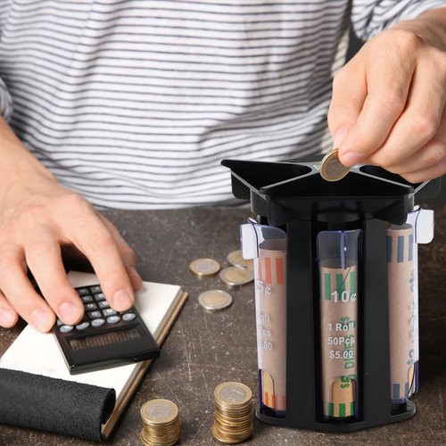 Coin Counter Sorter - 5-in-1 Change Sorting Machine with Coin Wrappers for Quick & Accurate Sorting