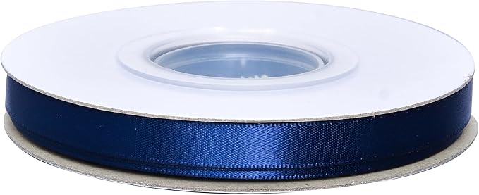 YAMA Navy Blue Double Faced Satin Ribbon, 3/8 Inch 25 Yards, Navy Ribbon for Gift Wrapping Crafts Hair Bows Wedding Party Decoration