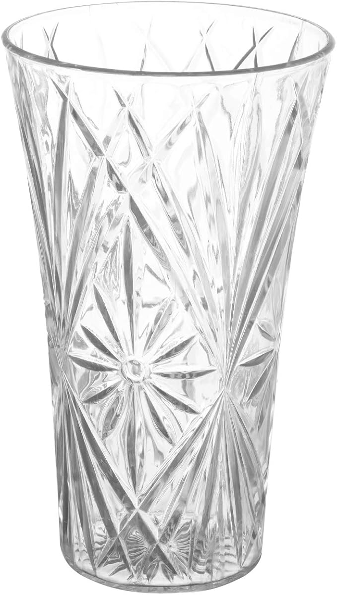 Royal Imports Flower Acrylic Vase Decorative Centerpiece for Home or Wedding Non-Breakable Plastic - 10" Tall, 6" Opening - Clear