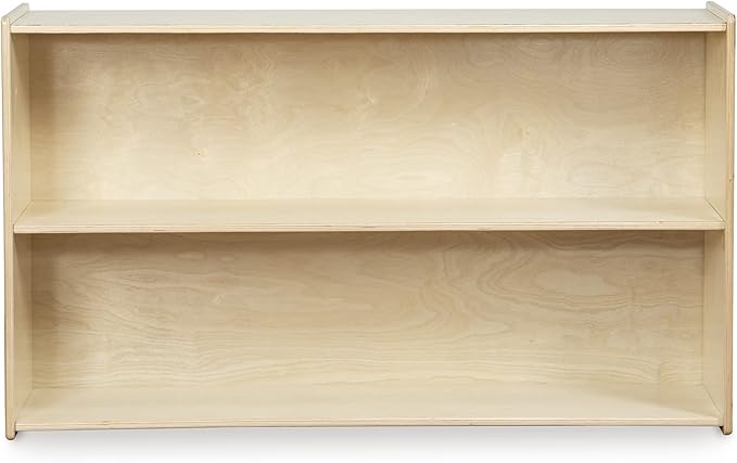Contender Daycare Shelves for Kids, Bookcase with 2 Shelves for Storage, Wood Furniture for Toddlers, Children, Montessori, Classroom, 47-inch Width