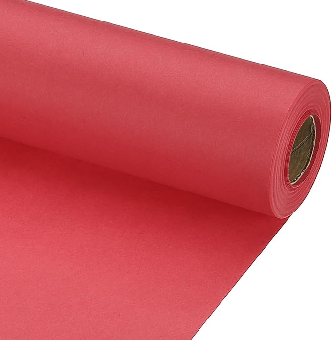 PATIKIL Wrapping Paper, 20" x 600"(49') 70 GSM Craft Paper Roll Kraft Packing Paper for Poster Bulletin Board, Gift Wrapping, Red