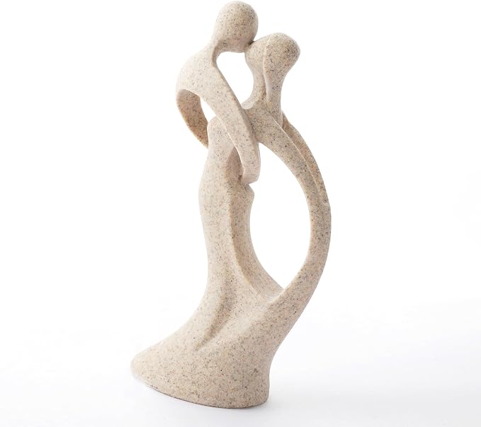 Modern Abstract Couple Statue, Kissing Lovers Sculpture Figurine for Home Decor Living Room Bedroom Bookshelf Office, Gift for Wedding Anniversaries, Love Decor Ornament for Couple Valentines