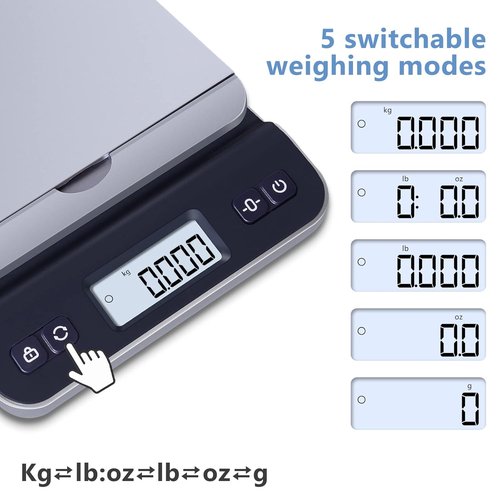 QP Shipping Scale - 86lb High Accuracy Digital Postal Scale with Backlit LCD Display & Hold Function