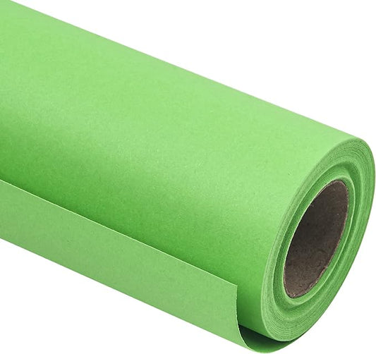 RUSPEPA 30"x 393"(32.8') Light Green Kraft Wrapping Paper Large Jumbo Roll, Recyclable Green Gift Wrap Paper for Birthday Gift Wrapping, Table Cover, Art & Craft Supplies, Easter Bouquet Flower, 80GSM