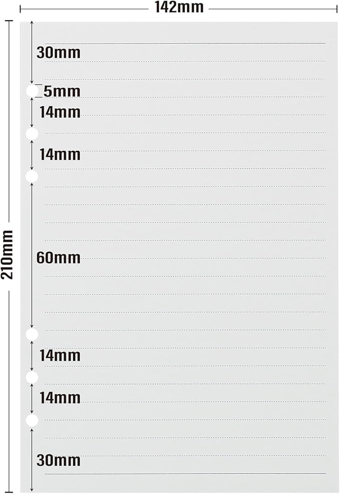 A5 Line Loose Leaf Refill Paper, 210x142mm, 135 Sheets Planner Refills, 6-Ring Binder Refill, 100GSM College Ruled Insert Papers for Notebooks, School, Office, College Notes, Journals & Note-Taking