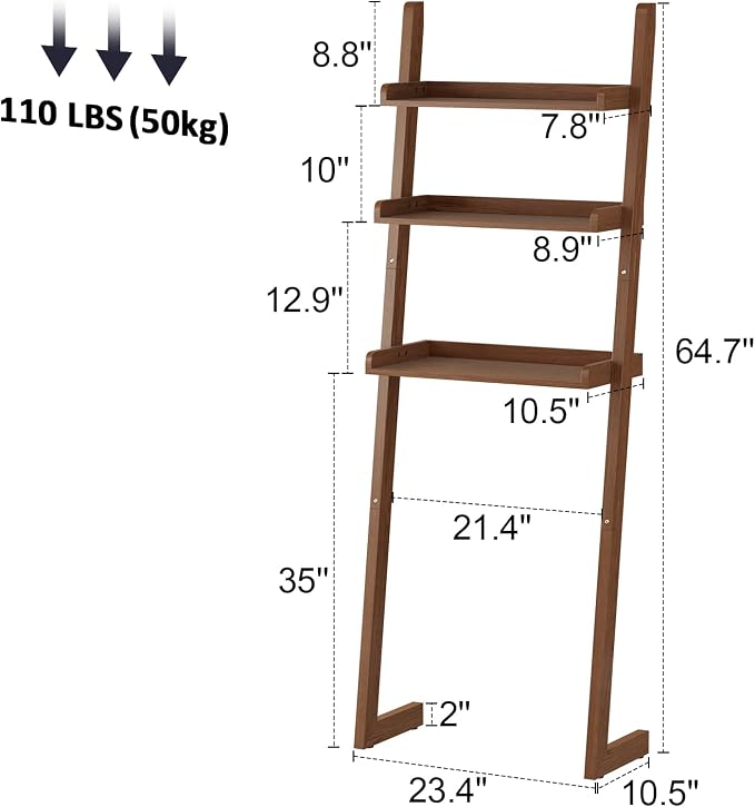Over The Toilet Storage Shelf Wood, 3-Tier Above Toilet Organizer Rack, Freestanding Above Toilet Shelf for Bathroom, Laundry, Space Saver, Walnut Color.