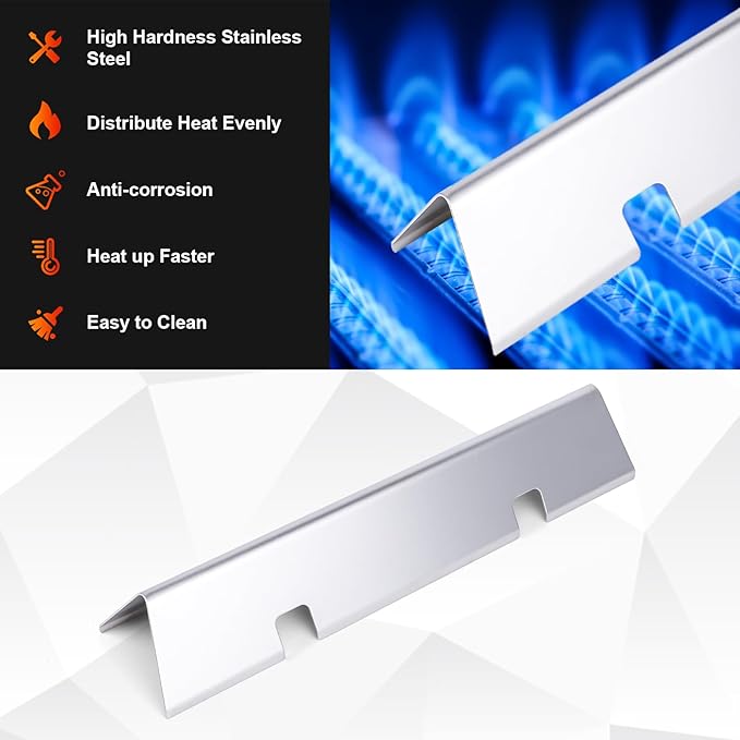 Uniflasy 7635 15.3 inch Flavorizer Bars for Weber Spirit I&II 200 Series, Spirit E210 S210 E220 S220 Gas Grills with Front Control Knobs, Weber GS4 Grill Parts, 16GA Stainless Steel Grill Heat Plates