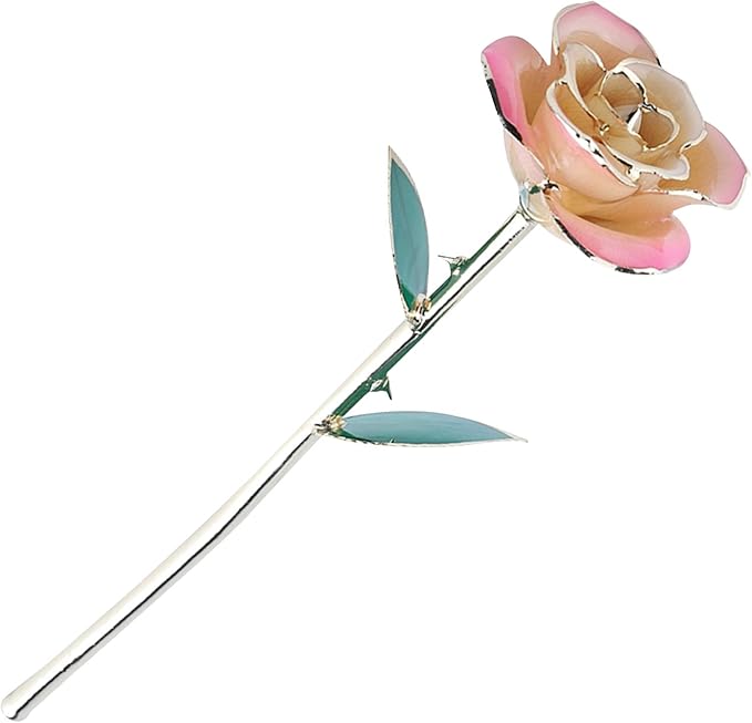 Fafeicy 24K Gold Rose Eternal Flower Preserved in Crystal Resin with Stand for Home Office Lasting Decor
