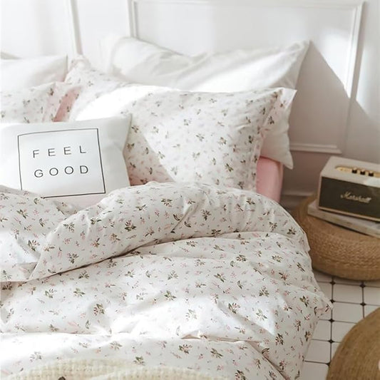 HighBuy Pink Floral Comforter Set Twin XL Garden Botanical Coquette Bedding Comforter Set for Girl Chic Flower Bedding Sets Twin XL Vintage Comforter Sets,1 Pink Floral Comforter with 2 Pillowcases