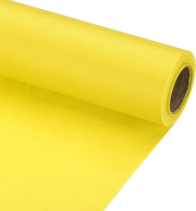 PATIKIL Wrapping Paper, 20" x 300"(25') 70 GSM Craft Paper Roll Kraft Packing Paper for Poster Bulletin Board, Gift Wrapping, Yellow