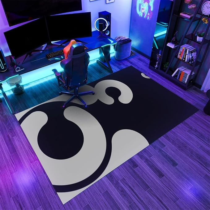 Modern Minimalist Area Rugs, Black Grey Abstract Aesthetic Carpet, Washable Non Slip Low Pile Soft Rug for Living Room Bedroom Decor Mat 2x3ft(Small)