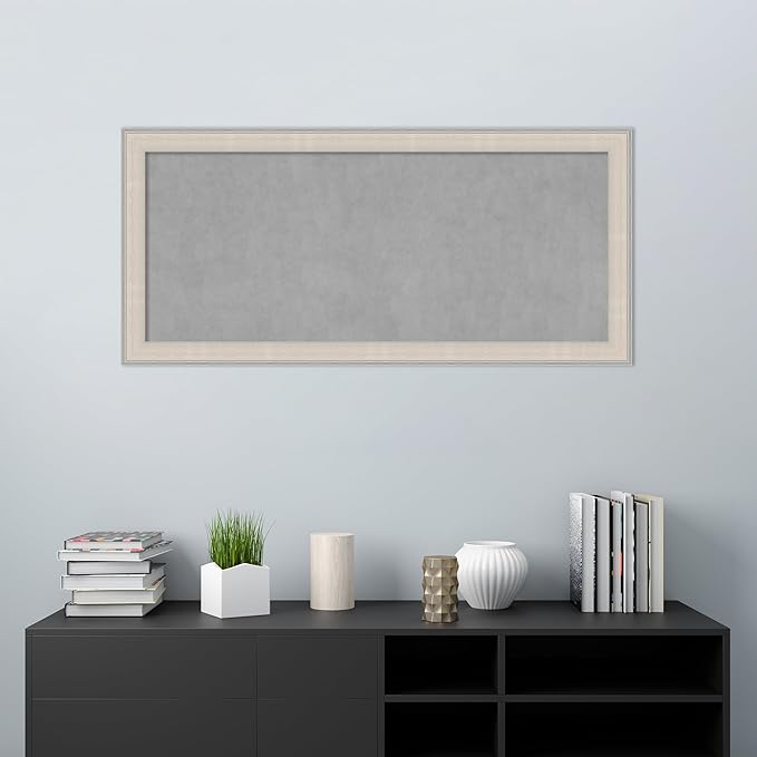Amanti Art White Framed Magnetic Board 24x52 Oversize Vision Board for use with Magnets, 100% Metal Sheet to Display Items as Office Decor or for Home Organization in mudroom, Kitchen or Kids Room