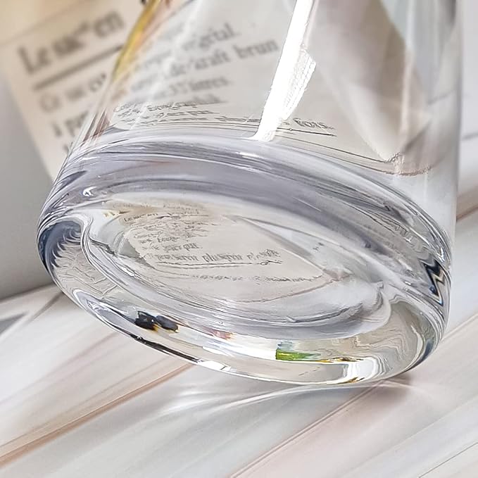 Aoderun Flower Vase for Decor 10" Clear Glass Vase for Centerpieces Large Vases for Flowers Dried Flower Home Decor Living Room Kitchen Office Wedding(Clear)