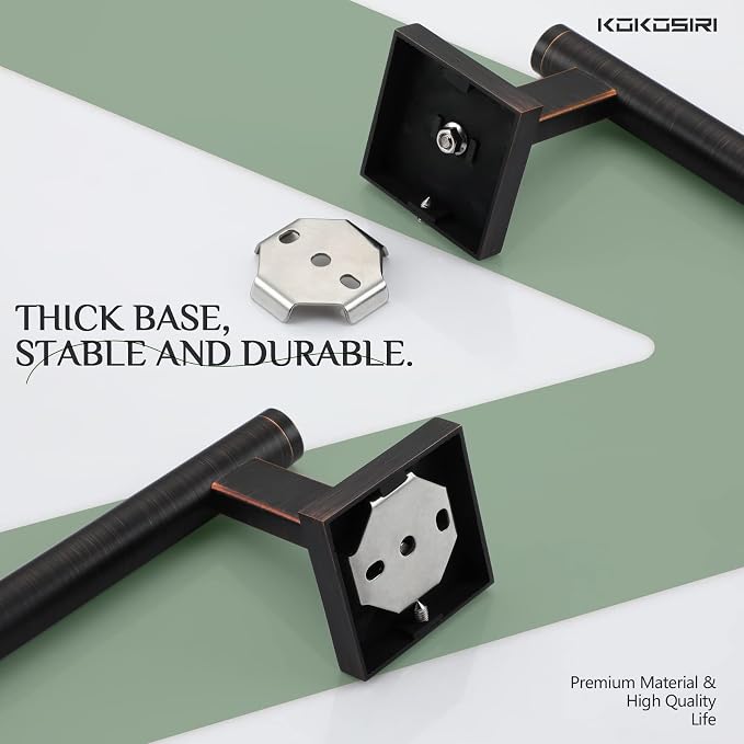 KOKOSIRI Bathroom Towel Bar Hand Towel Holders Wall Mount Toilet Kitchen Cabinet Paper Holder Stainless Steel Bath Accessories Oil Rubbed Bronze 2 Pack, B3008ORB-P2