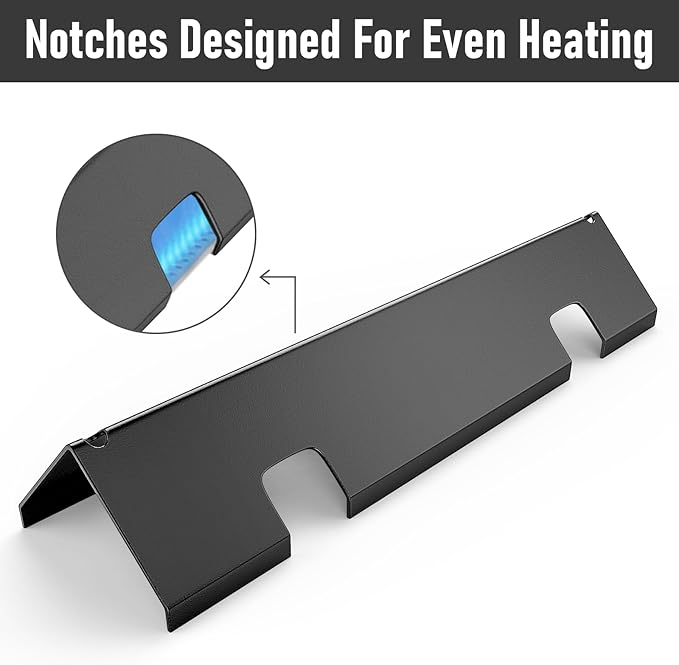 Uniflasy for Weber Spirit 2 Grill Parts, 15.3" Flavorizer Bars for Weber GS4 I & II 200 Series, Spirit II E210 S210 E215 E220 S220 with Front Mounted Control Grill, 16GA All-Black Enamel Heat Plates