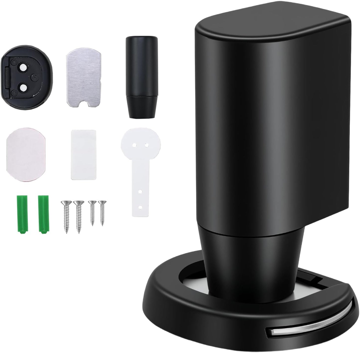 Skiennix Magnetic Door Stopper Wedge - Heavy Duty 2 Strong Magnets | No Drill Installation, Black