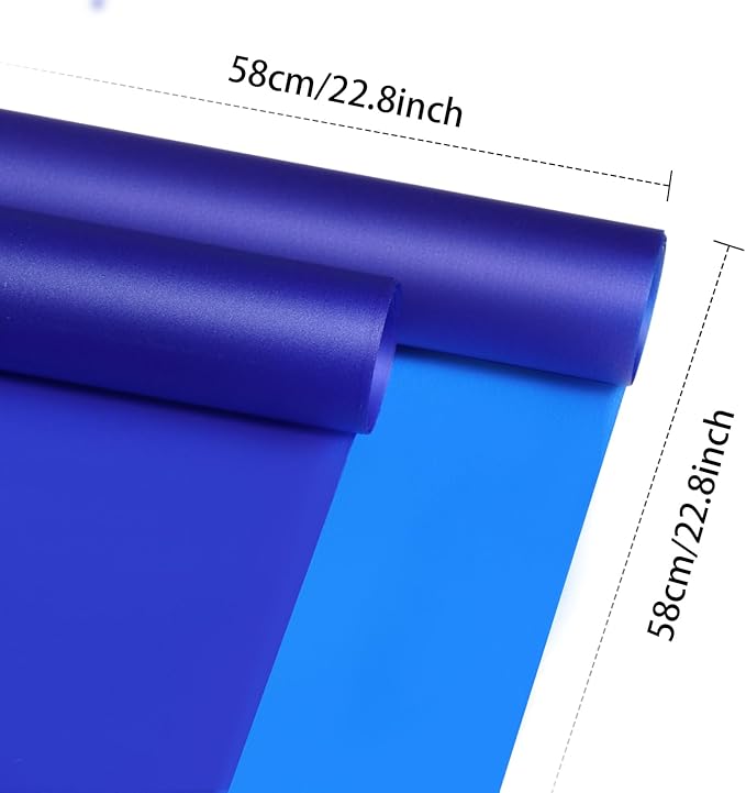 DEWJDFSC 20 Sheets Flower Wrapping Paper,Waterproof Floral Korean Bouquet Wrapping Paper, Florist Supplies, Suitable for Flowers Gift Packaging （Blue-2）