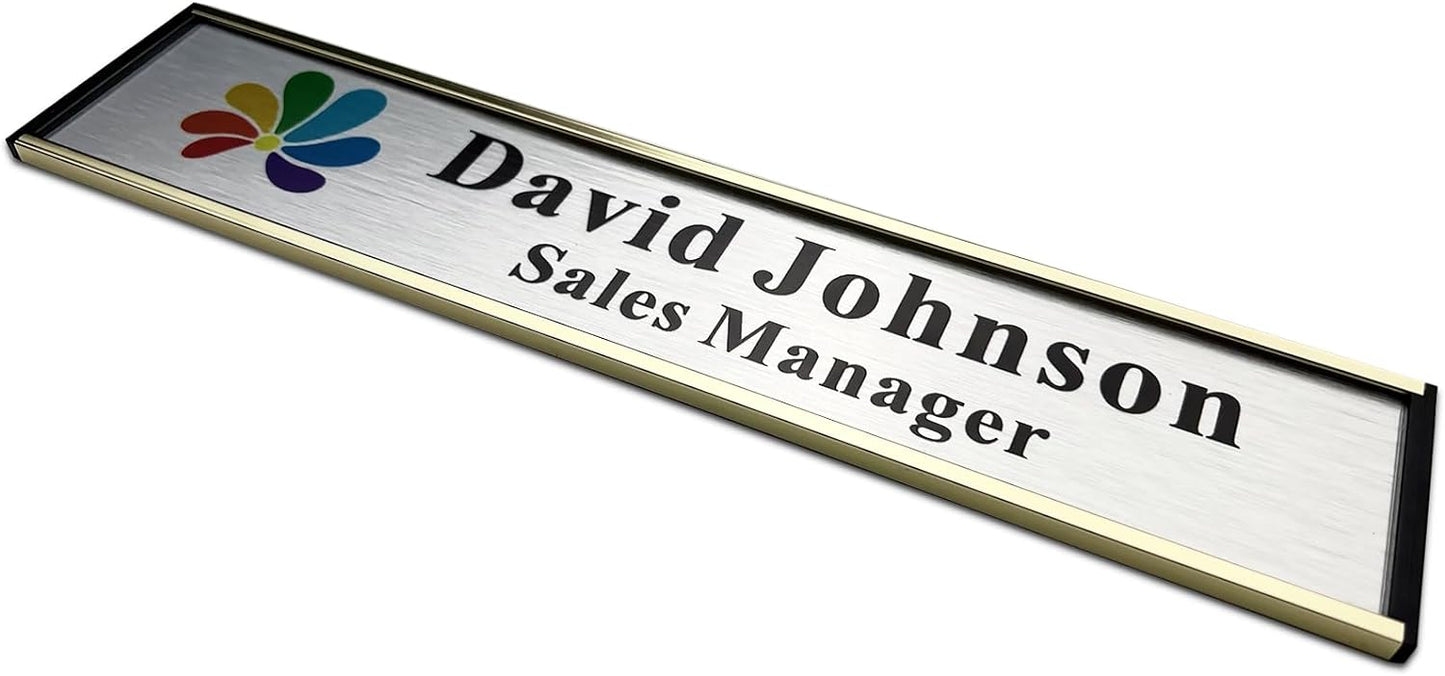 Skiennix Personalized Name Plate - Custom Aluminum Door or Wall Sign, 2x10 Inch, Ideal Office Gift