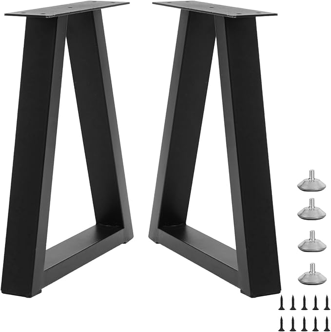 19 '' Trapezoid Metal Table Legs,Replacement Furniture Legs Set of 2 for DIY Coffee Tables, Bench, Modern Desks, Night Stands, Sofa(19.3”H x 13”W)