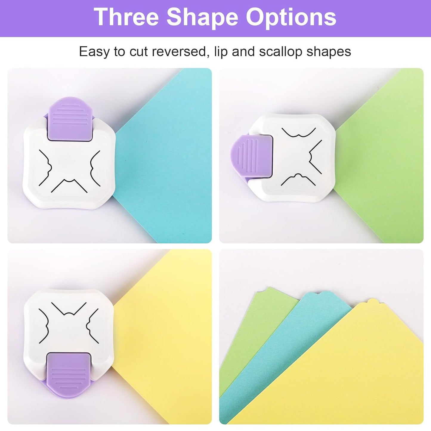 Skiennix Paper Corner Cutter - 3-in-1 Corner Punch for Cardstock, DIY Crafts & Scrapbooking