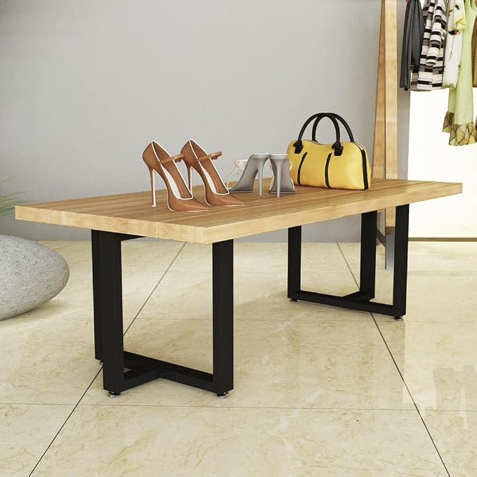 TIEOU 16 Inch Metal Coffee Table Legs Furniture Legs Heavy Duty Desk Legs Table Leg, DIY Bench Legs (Without Plank)