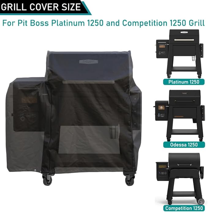 ZJYWSCH Grill Cover for Pit Boss Competition Series 1250, Platinum 1250, Odessa Onyx 1250 Wood Pellet Grill Smoker Heavy Duty PitBoss PB1250CS PB1250PL 1250CS Grill Cover Waterproof