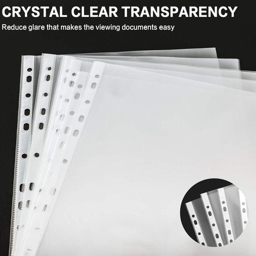 PANDRI Heavy Duty Clear Sheet Protectors - 1000 Pack for 8.5 x 11 Paper | Reinforced 11-Hole Design