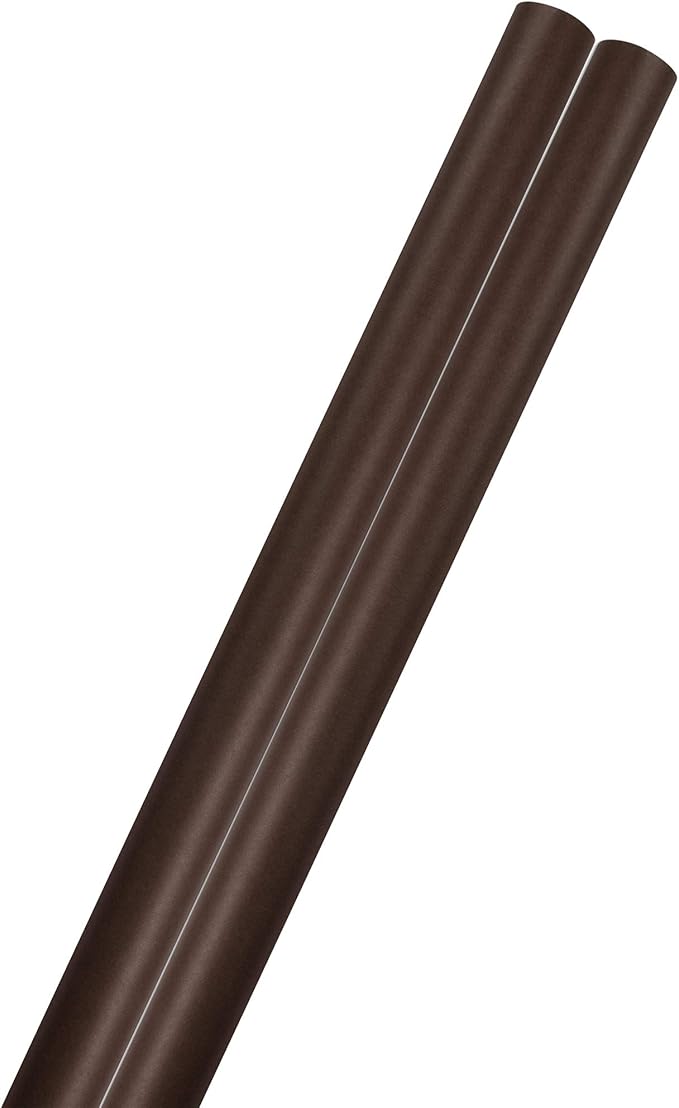 JAM Paper Gift Wrap - Matte Wrapping Paper - 50 Sq Ft Total (30 in x 10 Ft Each) - Matte Chocolate Brown - 2 Rolls/Pack