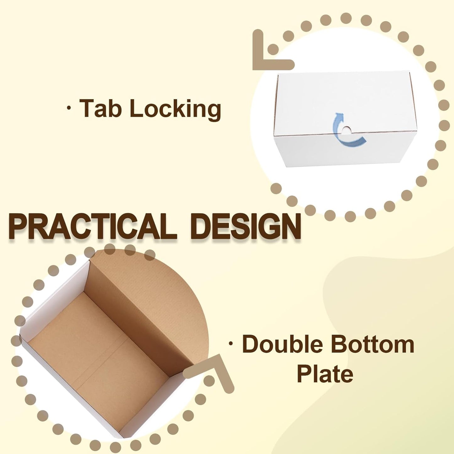 WIFTREY 12x10x6 Shipping Boxes - Set of 15 White Corrugated Cardboard Boxes for Small Business & Moving