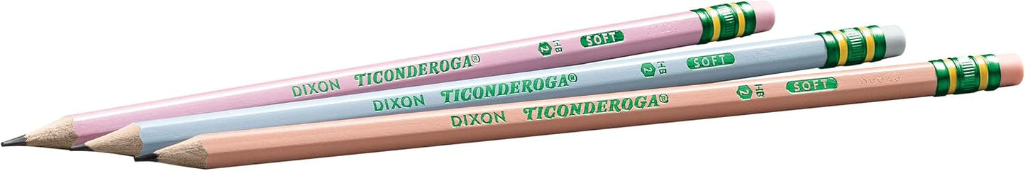Ticonderoga® Pastel Pencils - Soft Assorted Colors | Pack of 10 High-Quality Pencils