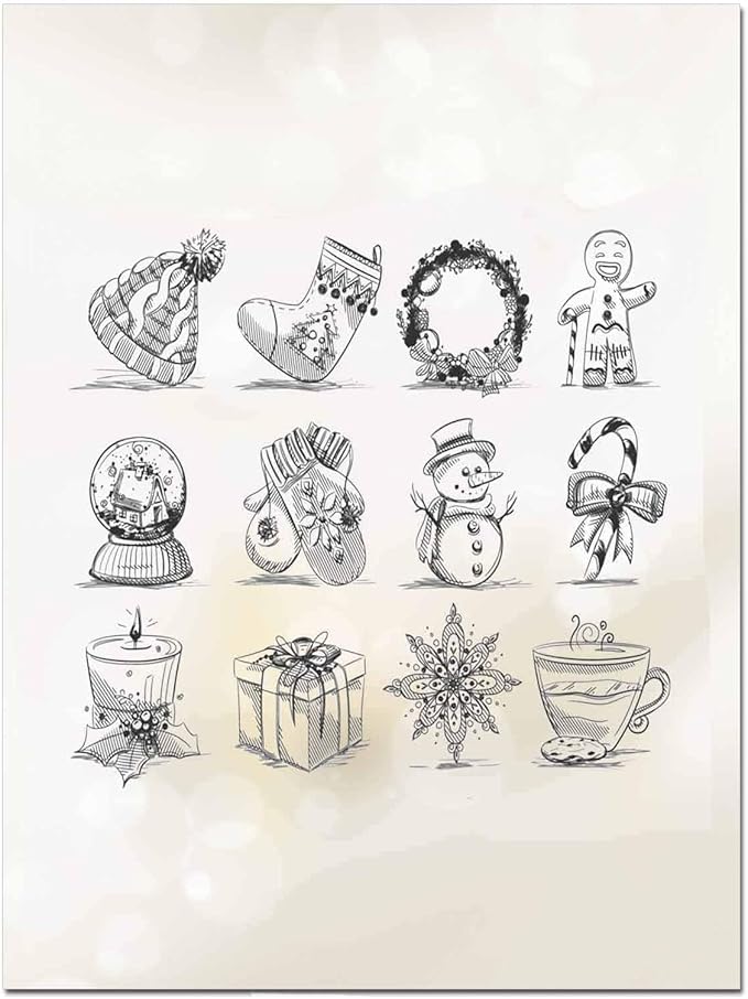 DUGUTUL Thick Christmas Stationery Paper, Holiday Letters, Printer Paper, 48 Sheets, 8.5 x 11 Inch (D-1)