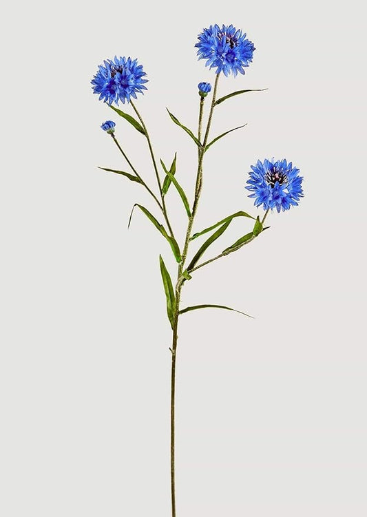 Afloral Blue Faux Cornflower Wildflowers - 25.5"