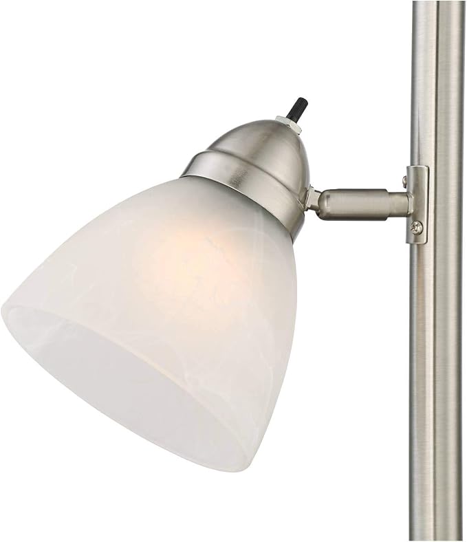 360 Lighting Ellery Modern Tree Torchiere Floor Lamp Standing 3-Light 72" Tall Brushed Nickel Silver Frosted White Glass Shade Decor for Living Room Reading House Bedroom Office